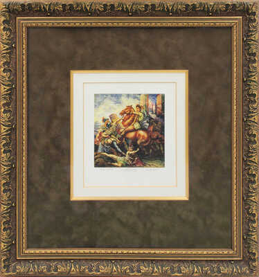 [Экслибрис «Спартако Кадиоли» / Г. Верещагин]. Exlibris «Spartaco Cadioli» / G. Vereschagin. 1990.